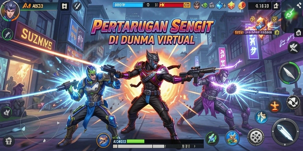 Tampilan gameplay ABC33 yang epik dan intens.