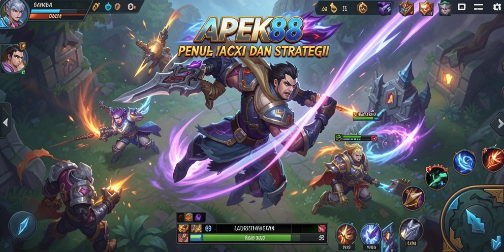 Screenshot gameplay APEK88 menampilkan pertempuran intens antar tim.
