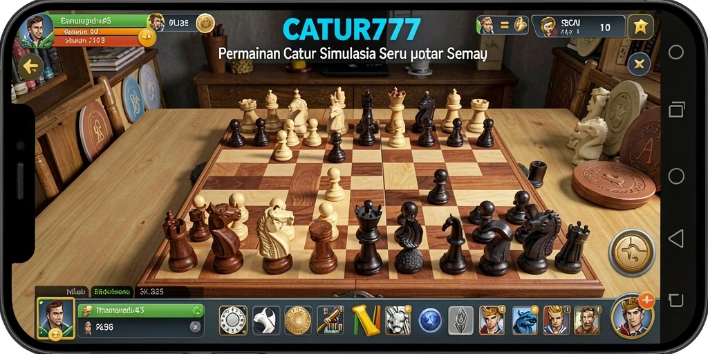 Screenshot gameplay menunjukkan pemain bersaing dalam catur.