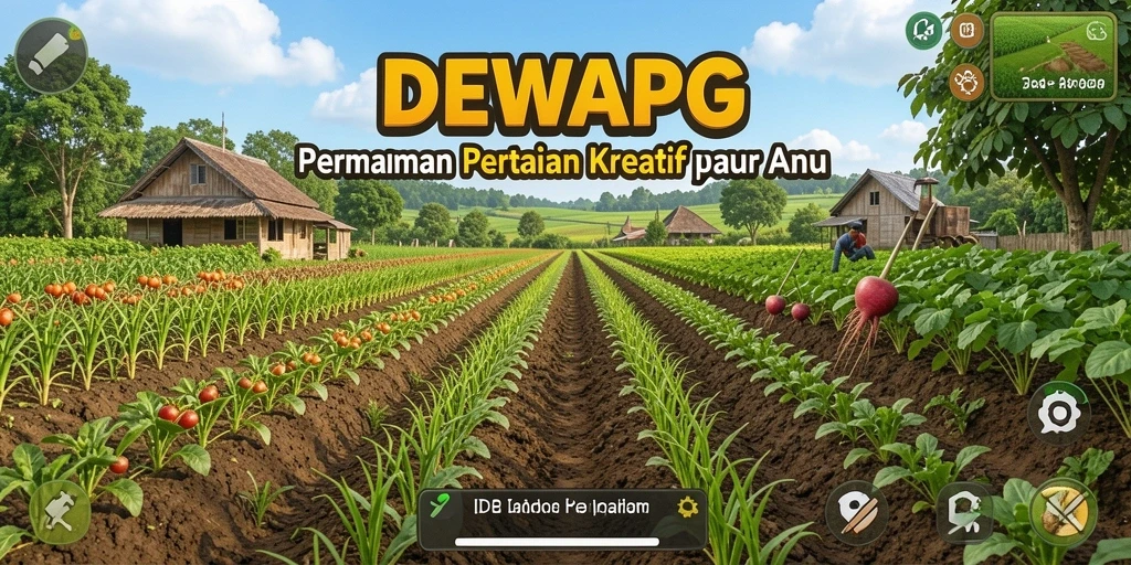 Screenshot gameplay DEWAPG menampilkan aktivitas bertani yang menarik.