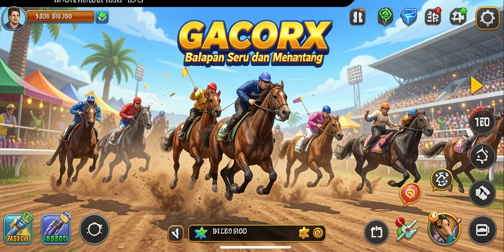 Gameplay balap seru di GACORX yang menampilkan aksi menegangkan.