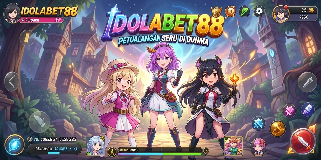 Screenshot gameplay IDOLABET88 yang menampilkan karakter Anime menarik.