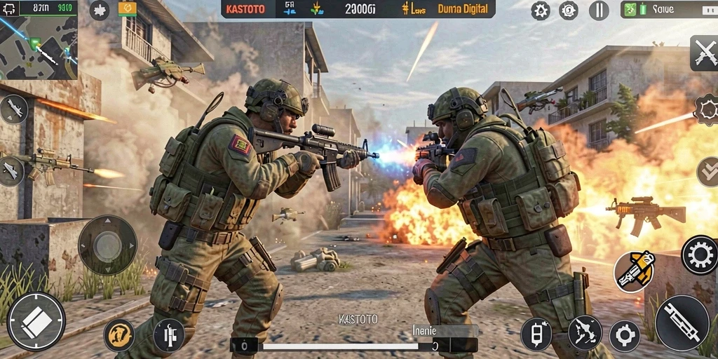 Gameplay KASTOTO yang mendebarkan dan penuh aksi.