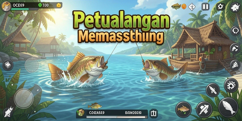 Tampilan gameplay OCE69 yang mendebarkan dengan berbagai ikan di lautan.