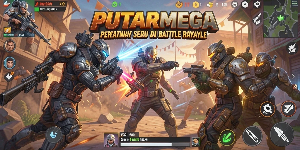 Tangkapan layar gameplay PUTARMEGA dengan aksi Battle Royale yang mendebarkan.